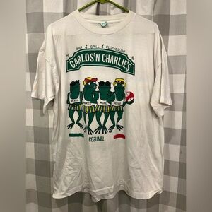 Carlos'n Charlie's White Graphic T-Shirt